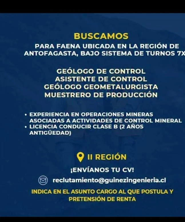 Geólogos, Asistentes y Muestreros de Control Mineral - imagen 1