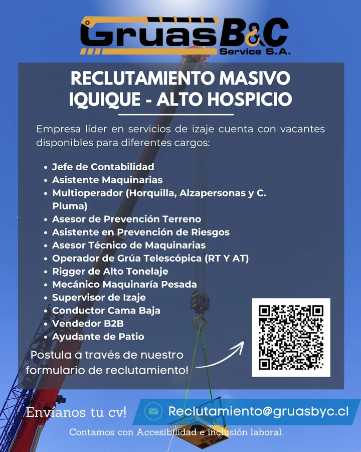 Vacantes en Gruas BaC en Iquique - imagen 1
