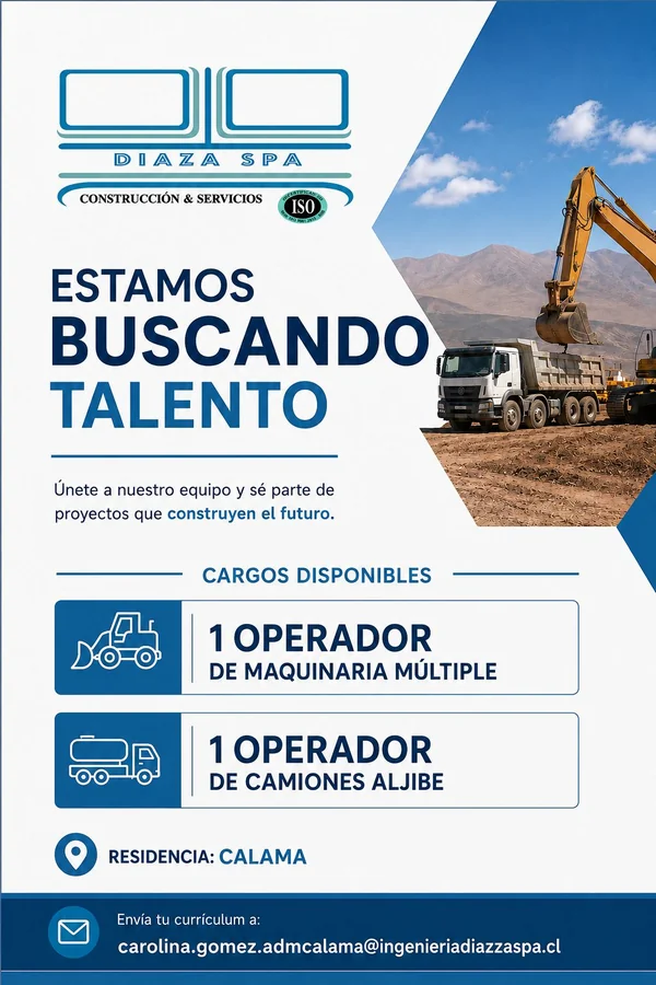 Operadores de Maquinaria y Camiones - Calama - imagen 1