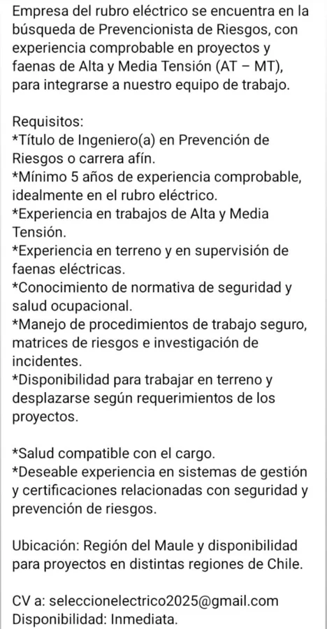 Prevencionista de Riesgos - imagen 1