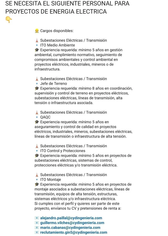 Profesionales para Proyectos de Energía Eléctrica - imagen 1