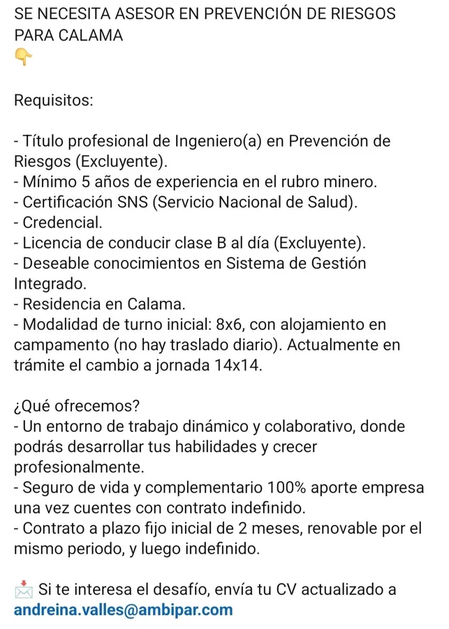 Asesor en Prevención de Riesgos - imagen 1