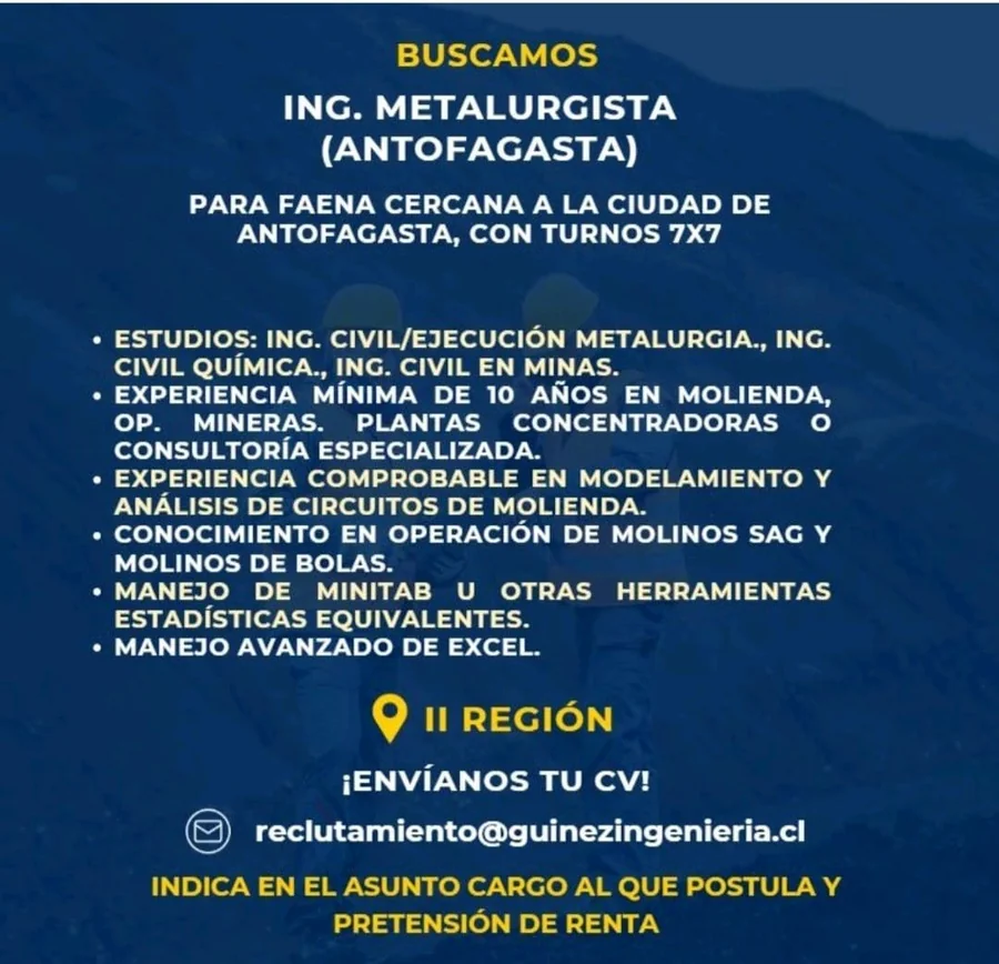 Ingeniero Metalurgista Antofagasta - imagen 1