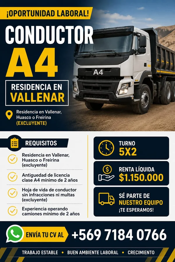 Conductor Clase A4 - imagen 1