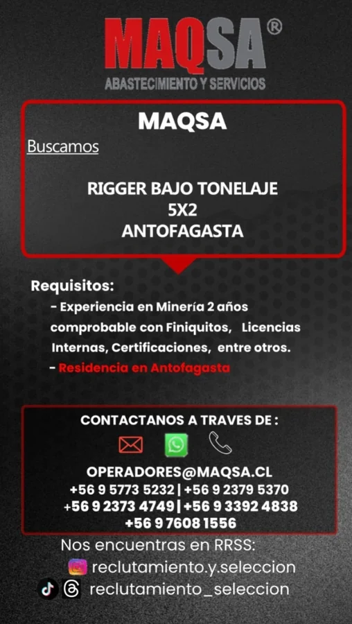 Rigger Bajo Tonelaje 5x2 - imagen 1