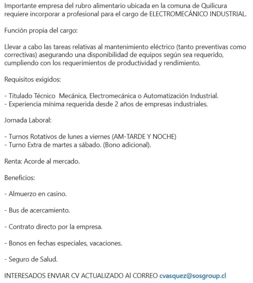 Electromecánico Industrial - imagen 1