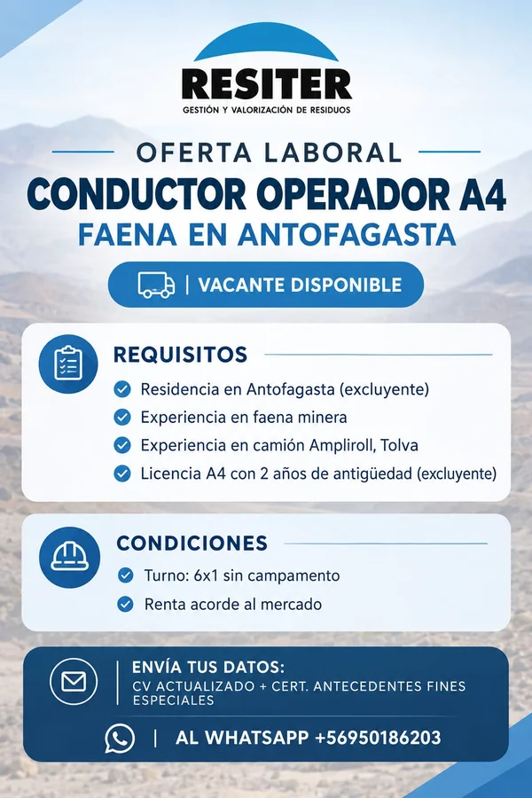 Conductor Operador A4 - imagen 1