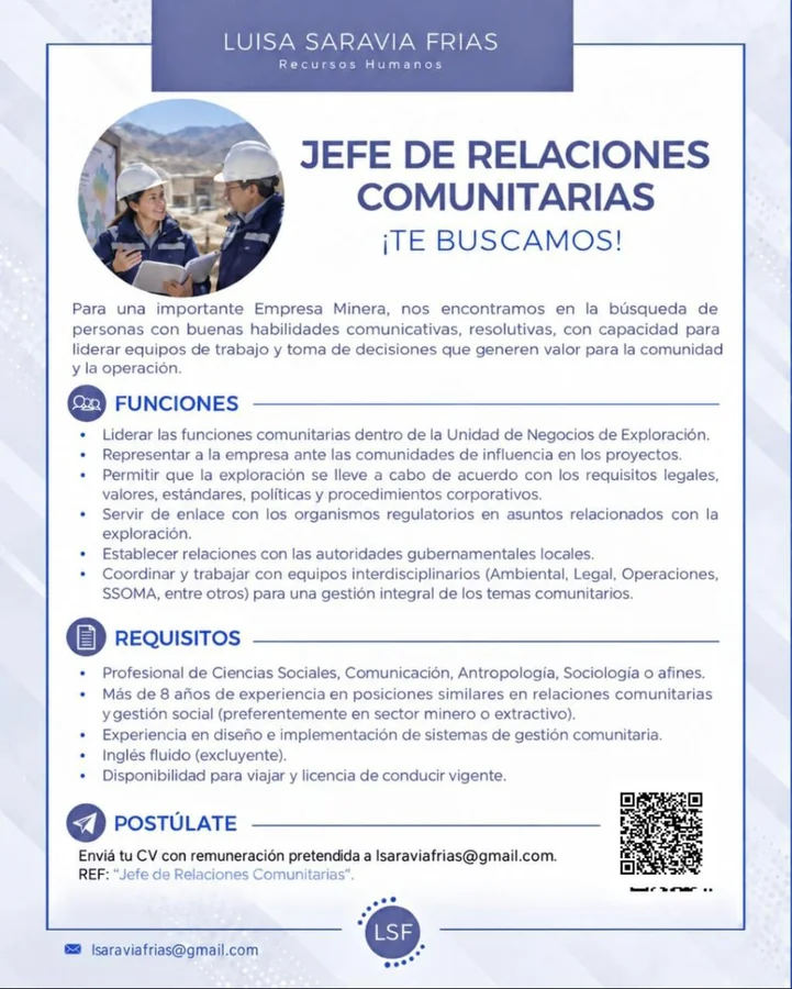 Jefe de Relaciones Comunitarias - imagen 1