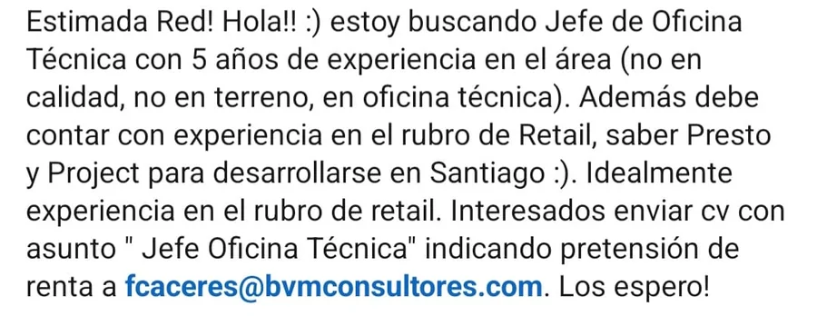 Jefe de Oficina Técnica Retail y Proyectos - imagen 1