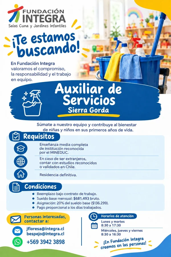 Auxiliar de Servicios - Sierra Gorda - imagen 1