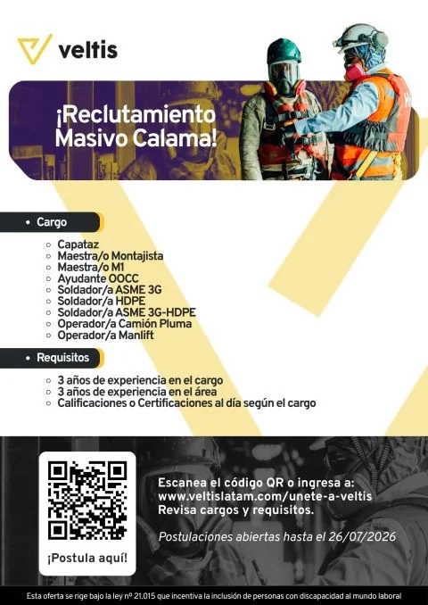 Reclutamiento masivo de operarios y técnicos en Calama - imagen 1