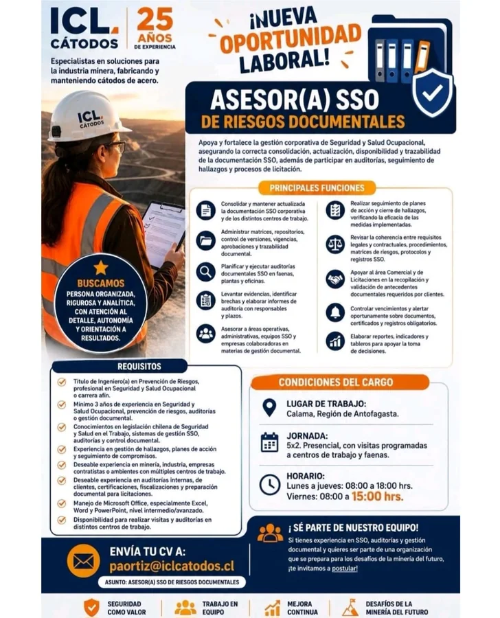 Asesor(a) SSO de Riesgos Documentales - imagen 1