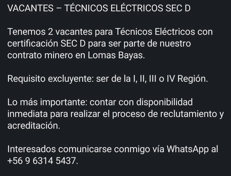 Técnico Eléctrico SEC D - imagen 1