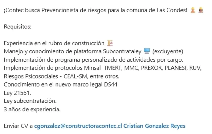 Prevencionista de Riesgos - imagen 1