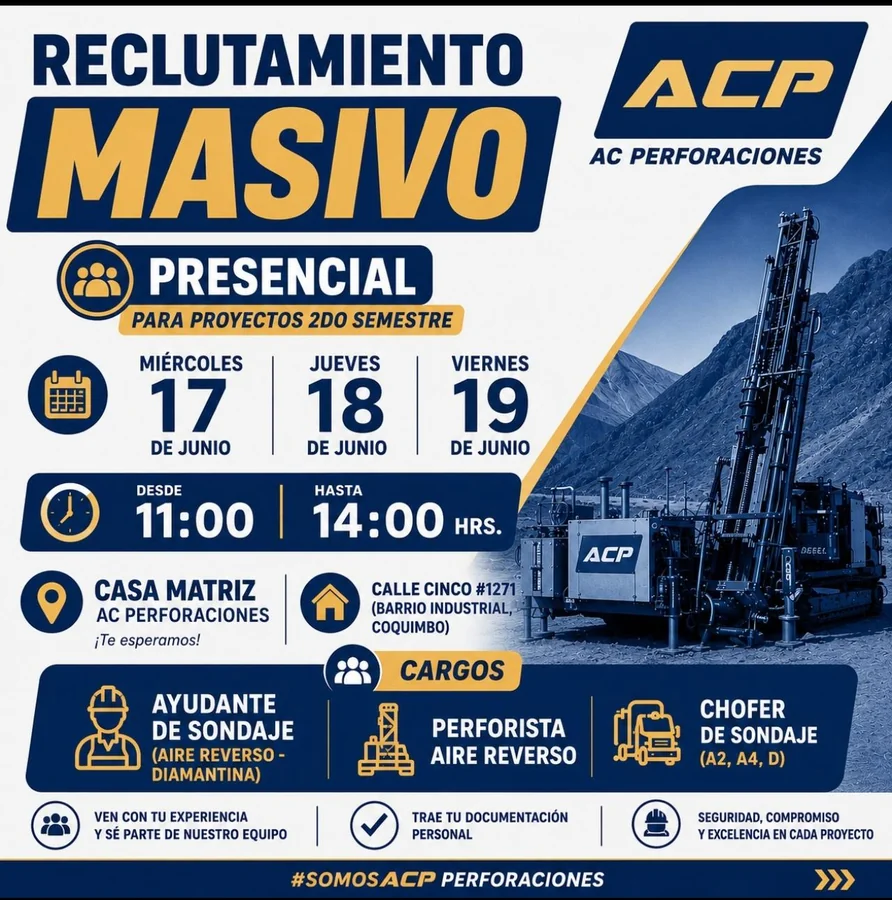 Reclutamiento masivo para perforaciones - imagen 1