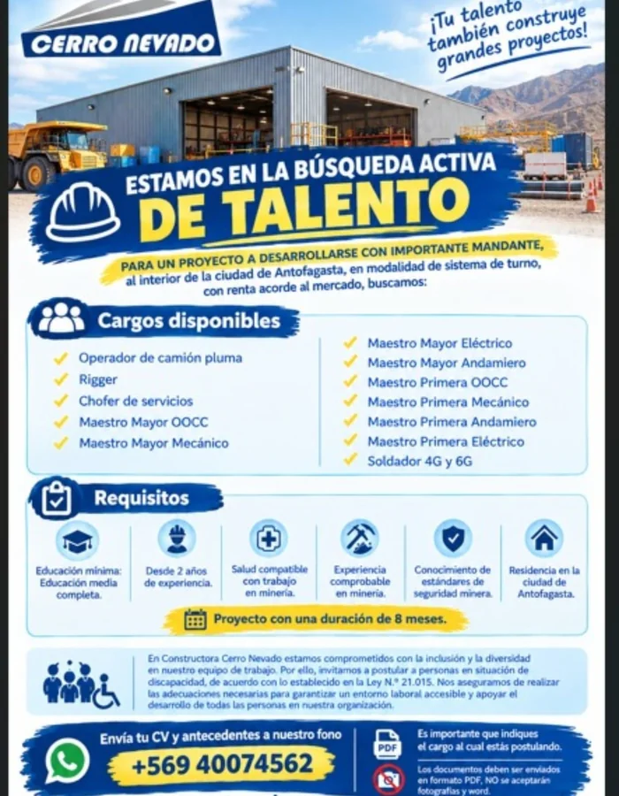 Operarios y Maestros para Proyecto Minero - imagen 1