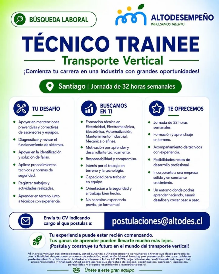 Técnico Trainee - Transporte Vertical - imagen 1