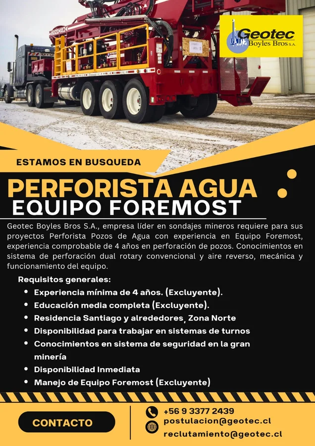 Perforista Pozos de Agua - Equipo Foremost - imagen 1