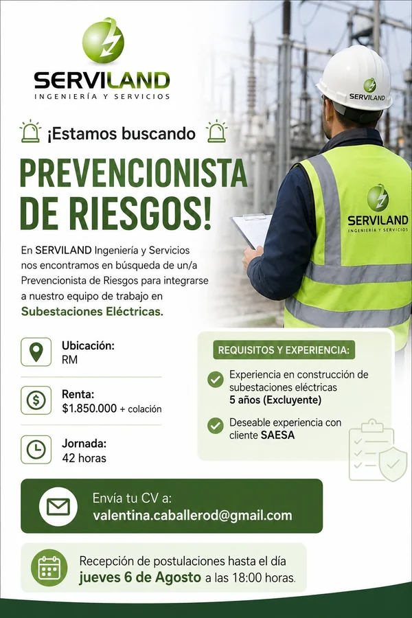 Prevencionista de Riesgos para Subestaciones Eléctricas - imagen 1