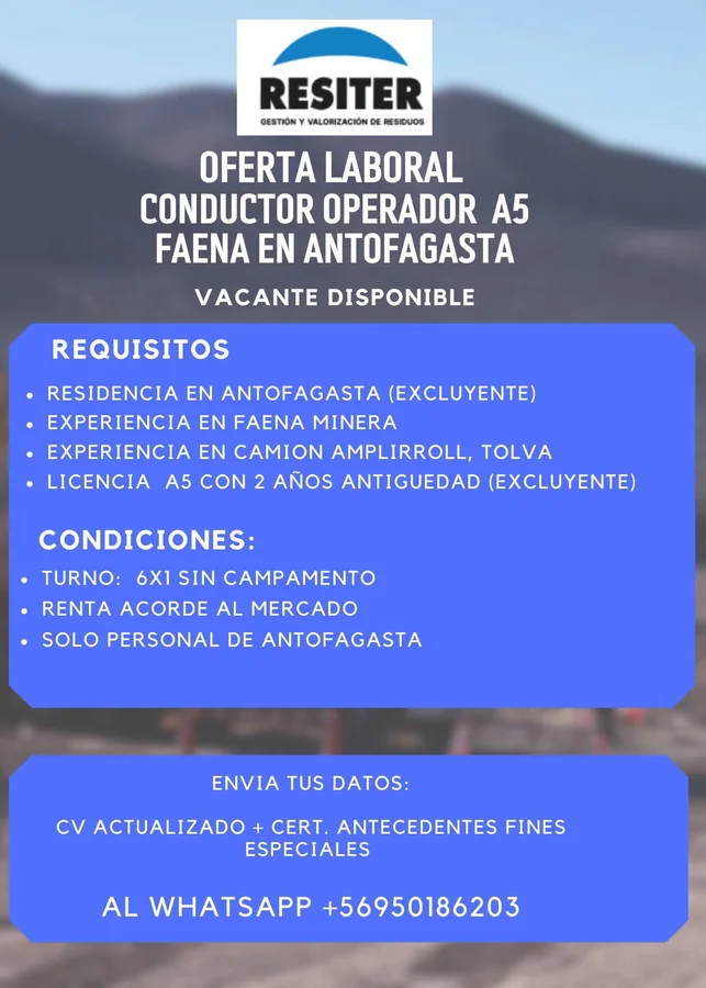 Conductor Operador A5 - imagen 1