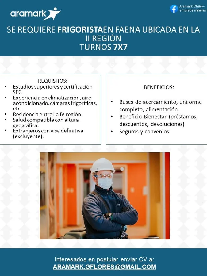 Frigorista en Faena - Turno 7x7 - imagen 1