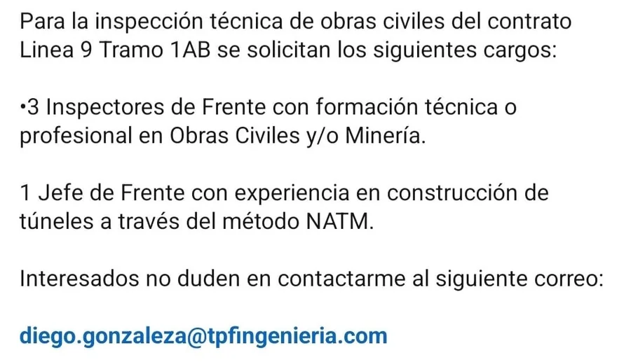 Inspectores y Jefe de Frente de Obras Civiles - imagen 1