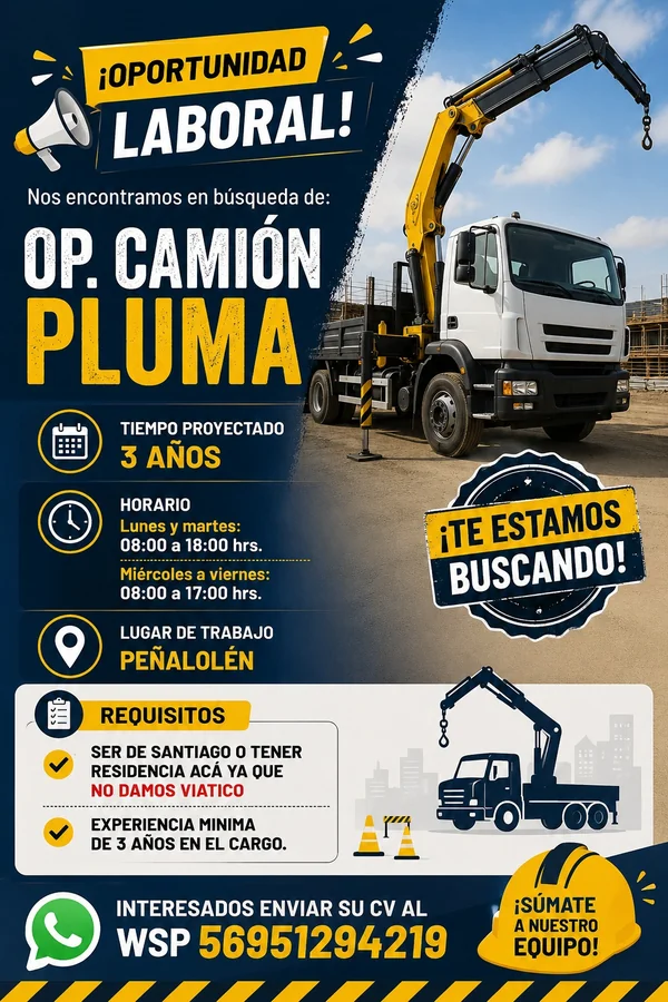 Operador de Camión Pluma - imagen 1