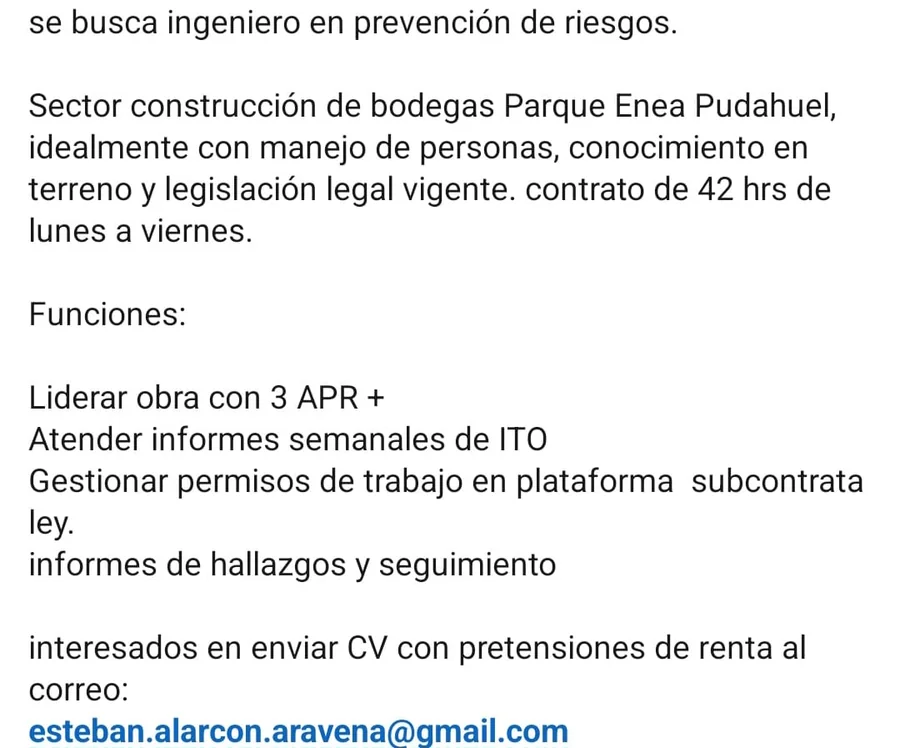 Ingeniero en Prevención de Riesgos - imagen 1