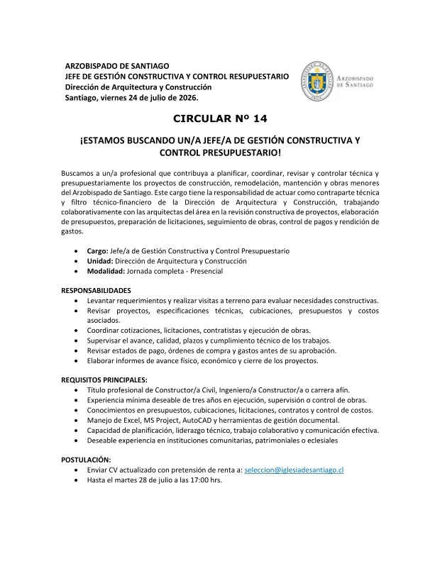 Jefe de Gestión Constructiva y Control Presupuestario - imagen 1
