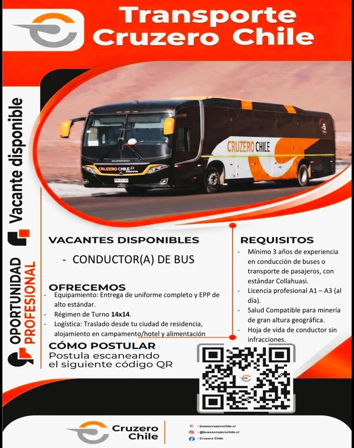 Conductor de Bus para Transpote en Minería - imagen 1