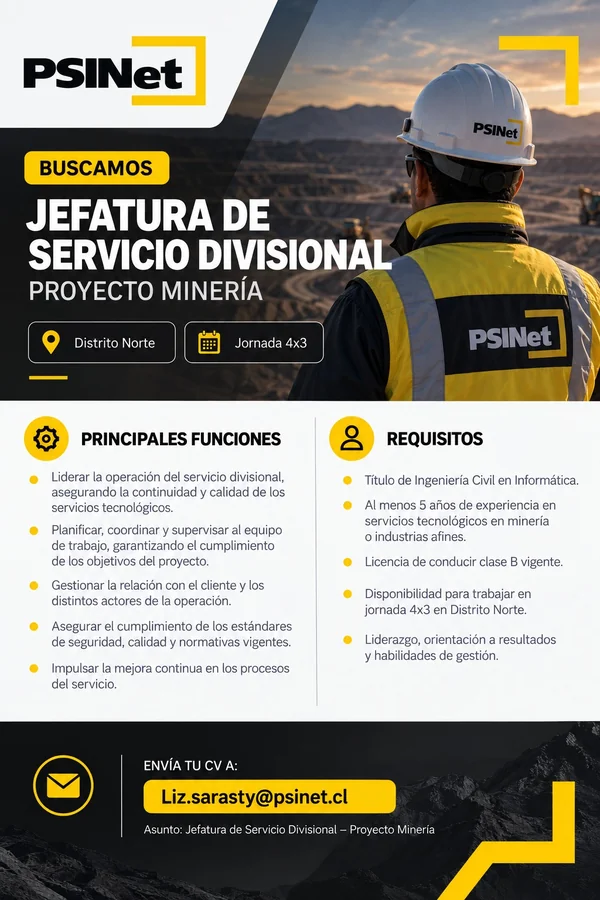 Jefatura de Servicio Divisional Proyecto Minería - imagen 1
