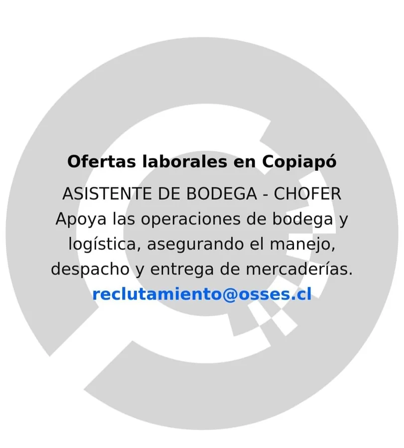 Asistente de Bodega - Chofer - imagen 1