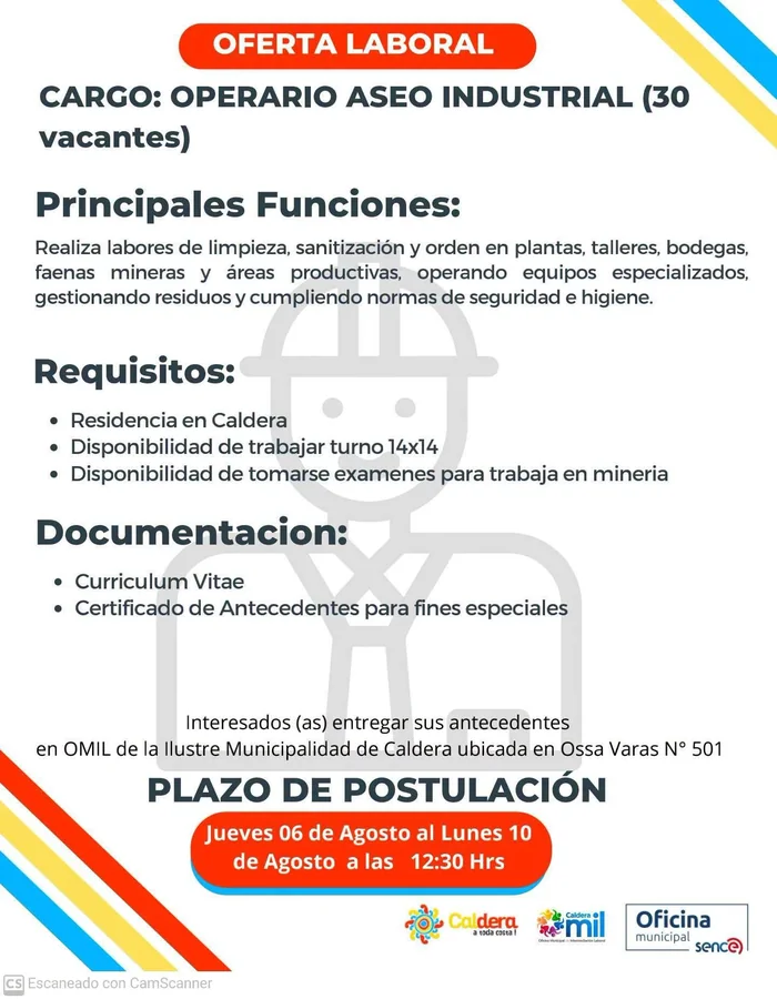 Operario de Aseo Industrial - imagen 1