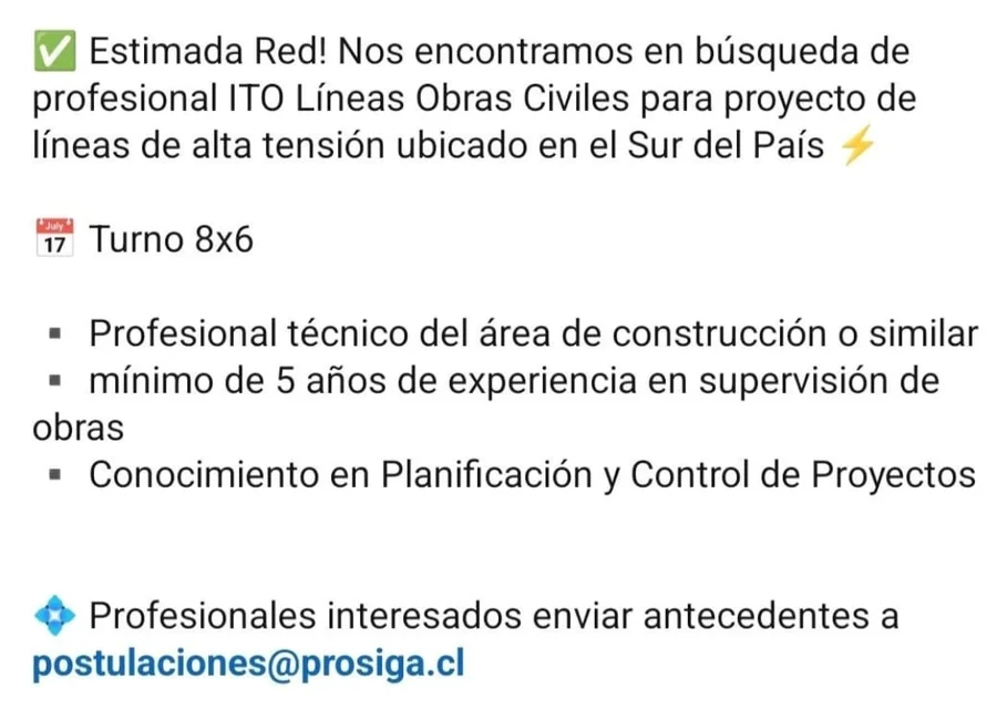 ITO Líneas de Obras Civiles - imagen 1