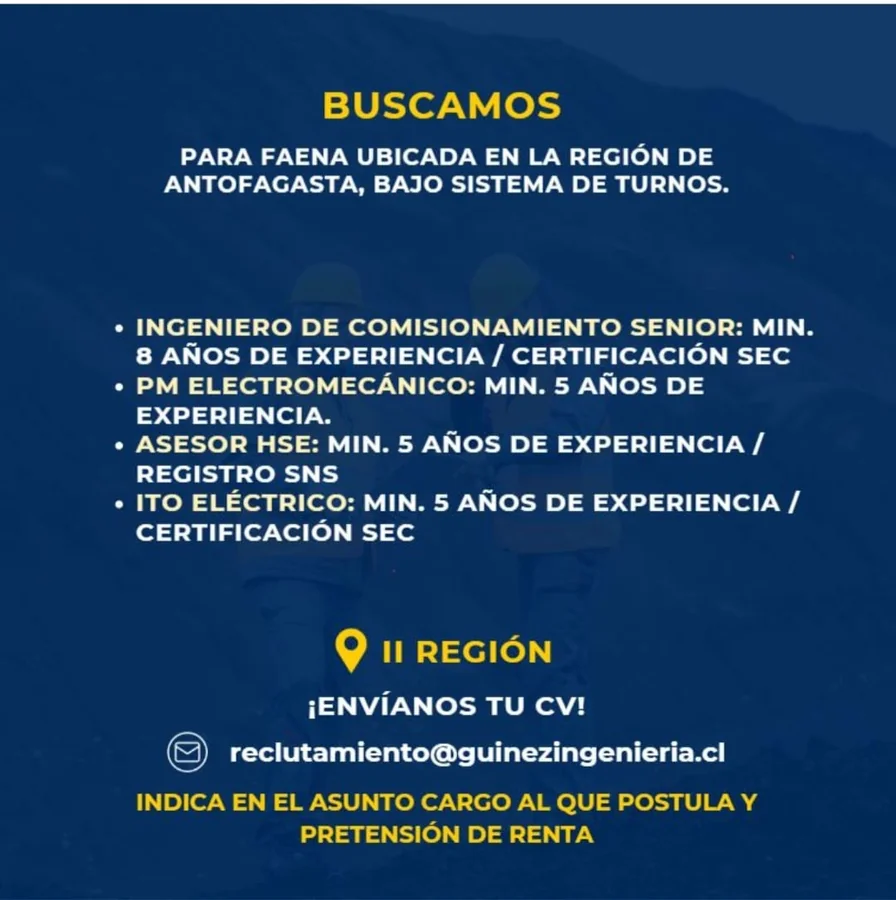 Profesionales para Faena en Antofagasta - imagen 1