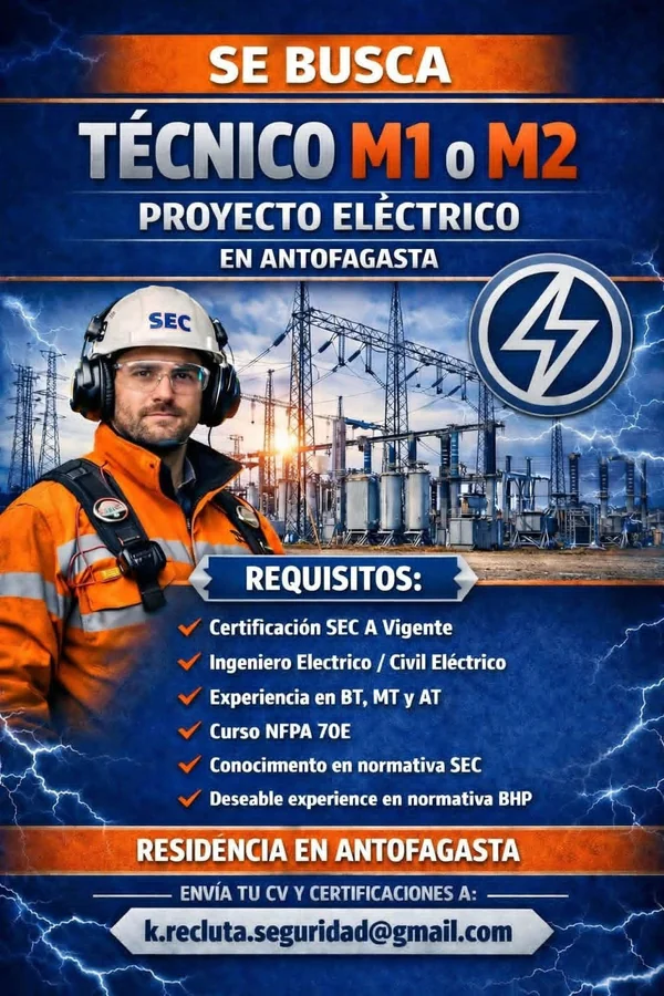 Técnico M1 o M2 - Proyecto Eléctrico - imagen 1