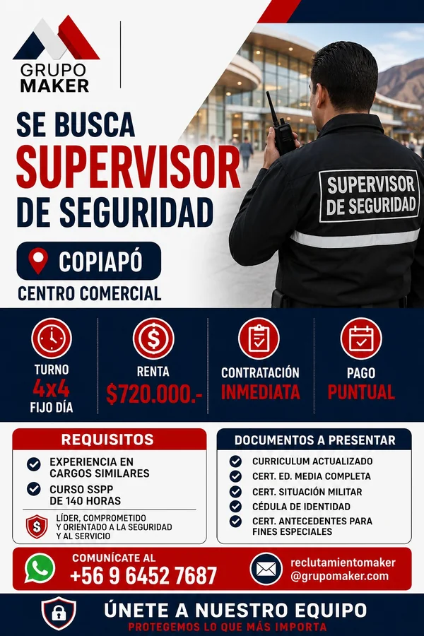 Supervisor de Seguridad Copiapó 4x4 Día - imagen 1