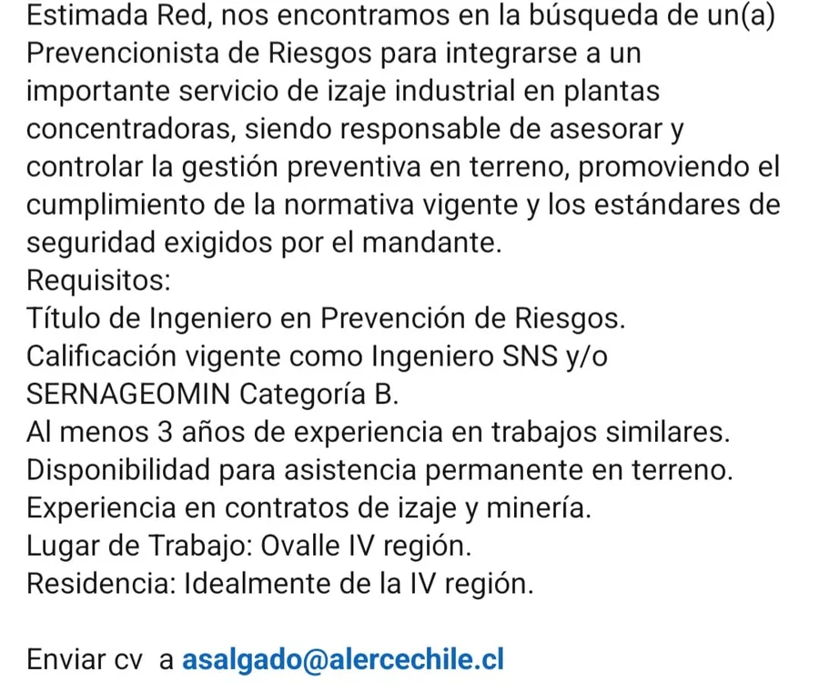 Prevencionista de Riesgos - imagen 1