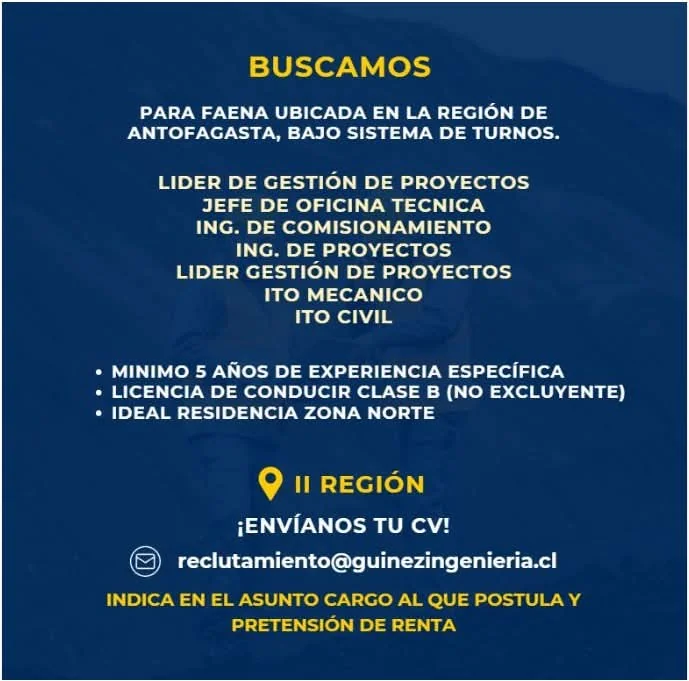 Cargos de Ingeniería y Proyectos en Faena - imagen 1