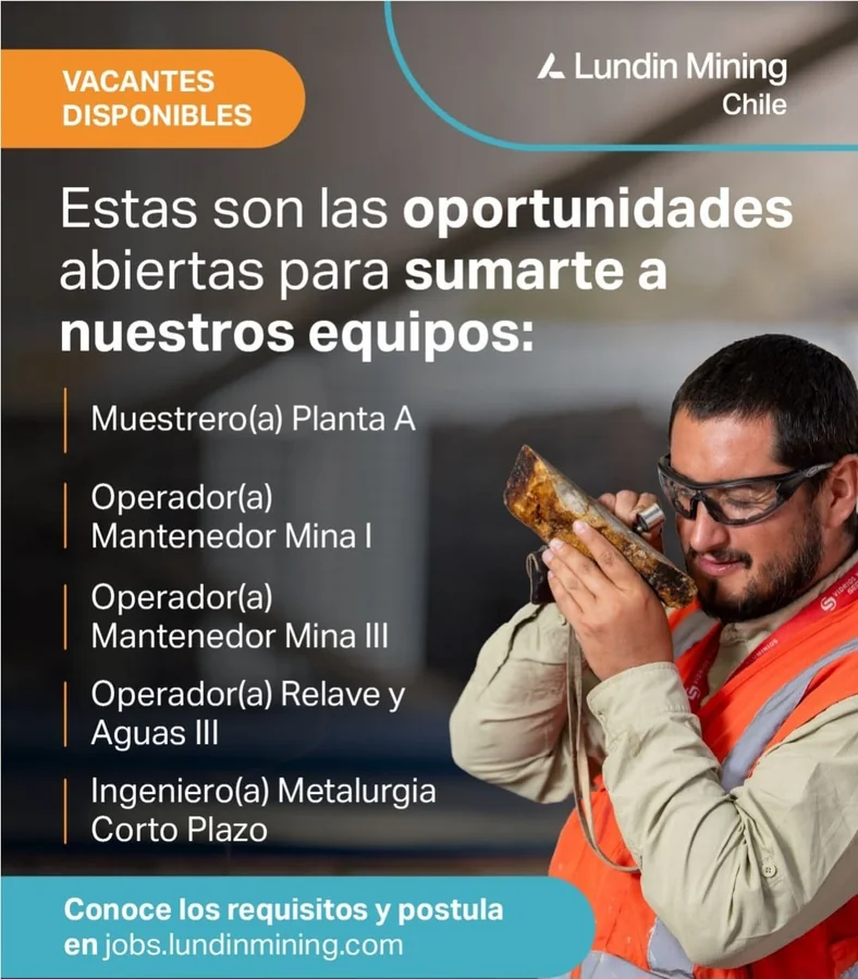Vacantes de minería en Lundin Mining Chile - imagen 1