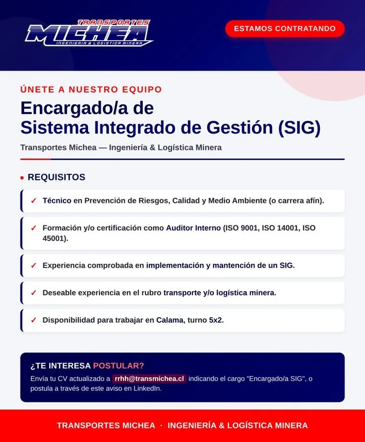 Encargado/a de Sistema Integrado de Gestión - imagen 1