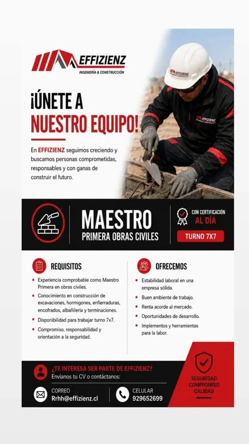 Maestro Primera Obras Civiles - imagen 1