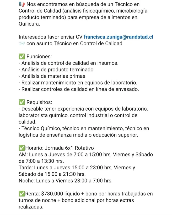 Técnico en Control de Calidad - imagen 1