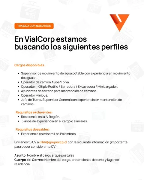 Operadores y Supervisores de Terreno - imagen 1
