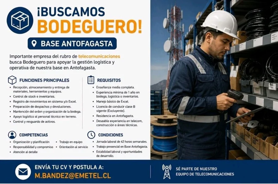 Buscamos Bodeguero para Antofagasta - imagen 1