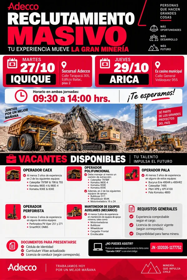 Reclutamiento Masivo para Gran Minería - imagen 1