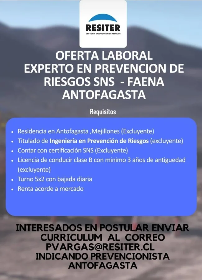 Experto en Prevención de Riesgos SNS - Faena - imagen 1