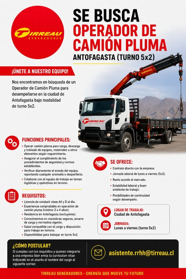 Operador de Camión Pluma - imagen 1