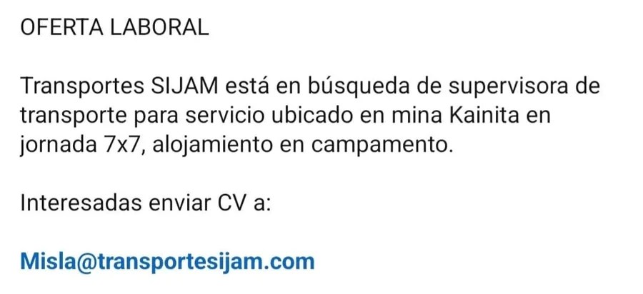 Supervisora de Transporte - imagen 1