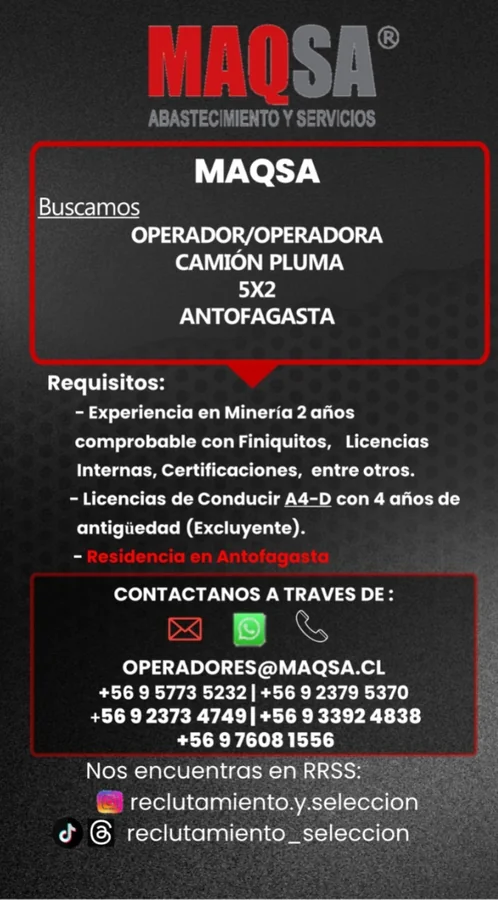 Operador de Camión Pluma 5x2 - imagen 1